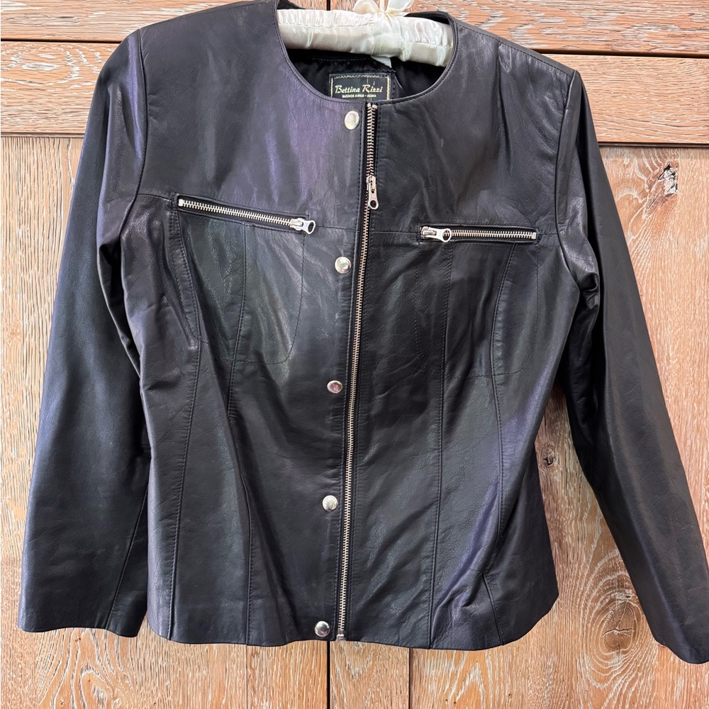 Black Leather Jacket Custom Made in Argentina by Bettina Rizzi